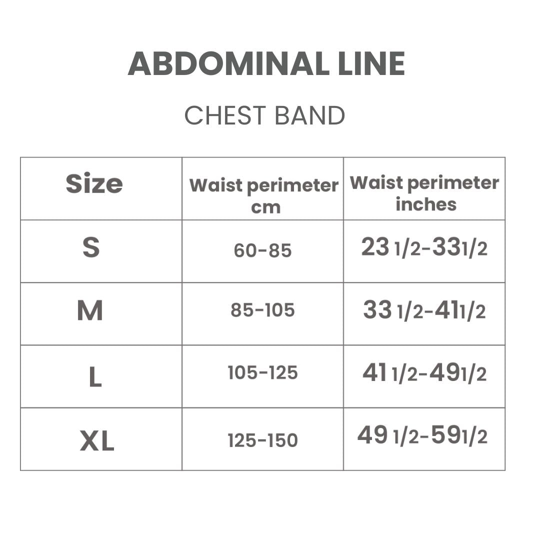 Male breast reduction band size guide